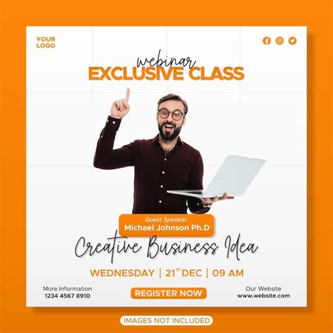 Premium Vector Creative Business Idea Webinar Design For Social Media