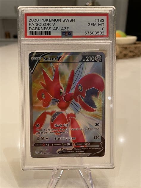 Pokemon Darkness Ablaze Scizor V FULL ART 183 189 PSA 10 GEM MINT EBay