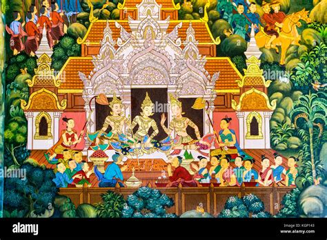 Details Colorful Thai Mural Painting Hi Res Stock Photography And