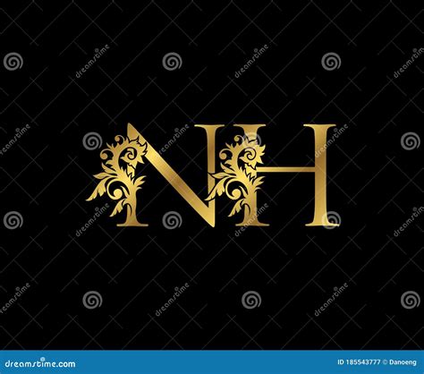 Classy Gold Letter N H And Nh Vintage Decorative Ornament Letter Stamp