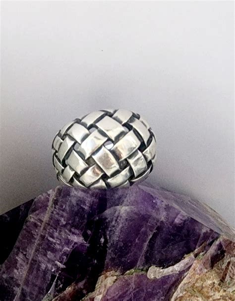 Retired James Avery Wide Woven Dome Ring Size 6 Sterl Gem