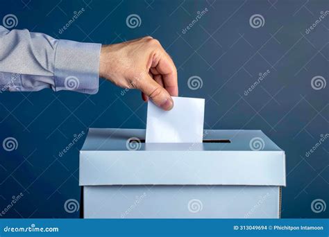 Hand Putting Vote Paper Into Ballot Box Generative Ai Stock