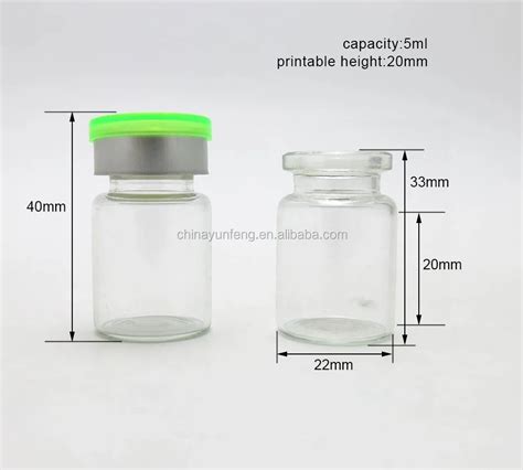 Clear 5ml Mini Glass Injection Vial With Flip Off Cap Transparent Glass