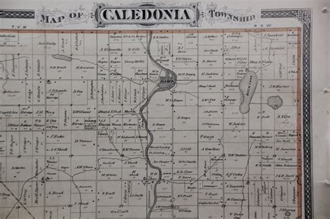 Antique Gaines And Caledonia Township Plat Maps Grand Rapids Mi Etsy