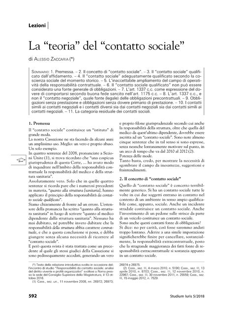 La Teoria Del Contatto Sociale Premessa Il Concetto Di