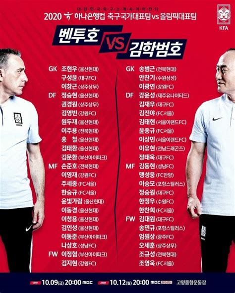 대한민국 올림픽 축구 국가대표팀 경기 일정 Debsartliff