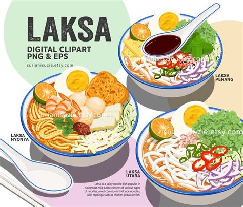 Laksa Clipart Laksa Penang Curry Laksa Malaysia Singaporean Eps