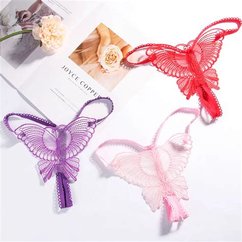 Sexy Butterfly Fashion Women Embroidery Hollow Out Thongs G String V