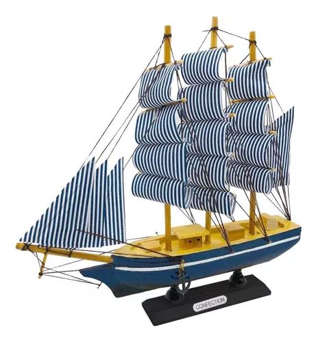 Miniatura Barco Navio De Madeira Veleiro Decorativo Cm Mercadolivre