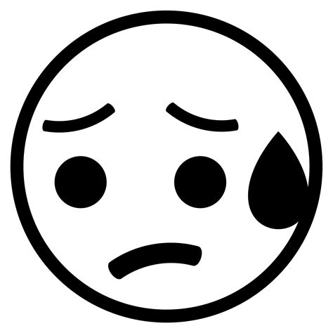 Sad But Relieved Face Emoji Coloring Page Colouringpages