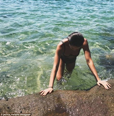 Jesinta Campbell In High Waisted Bikini By The Beach Daily Mail Online