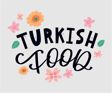 Turkish Food Letter Design Element Traditional Design Vector