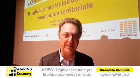 Riccardo Barberis AD Di Manpower Italia Al Sharing Economy Di Ivrea