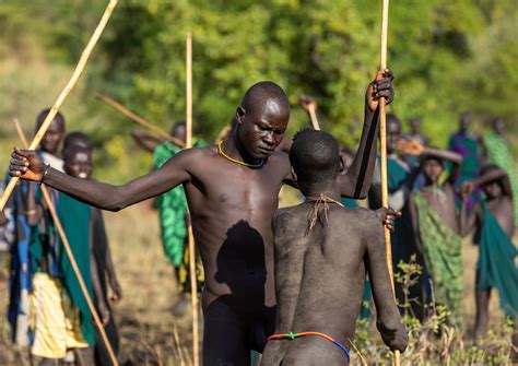 Suri Tribe Warriors Fighting During A Donga Stick Ritual Flickr