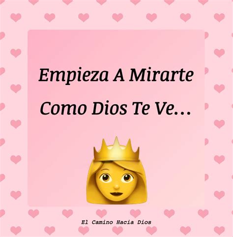 A Pink Background With Hearts And The Words Empieza A Mirate Como Dios