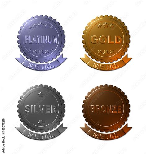 A Set Of Four D Membership Medals In Platinum Gold Silver And Bronze