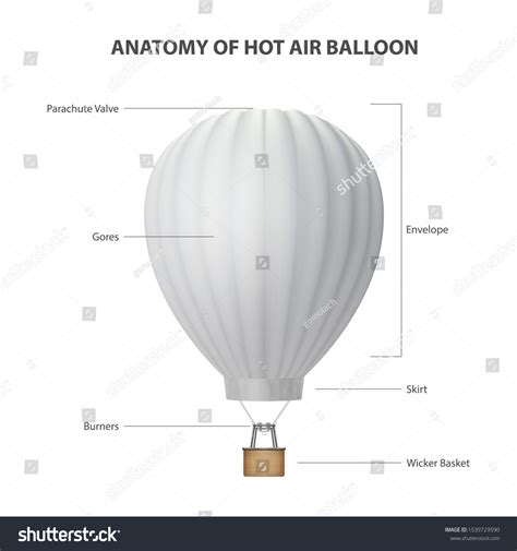 Anatomy Hot Air Balloon Isolated On Stock Vector Royalty Free Shutterstock