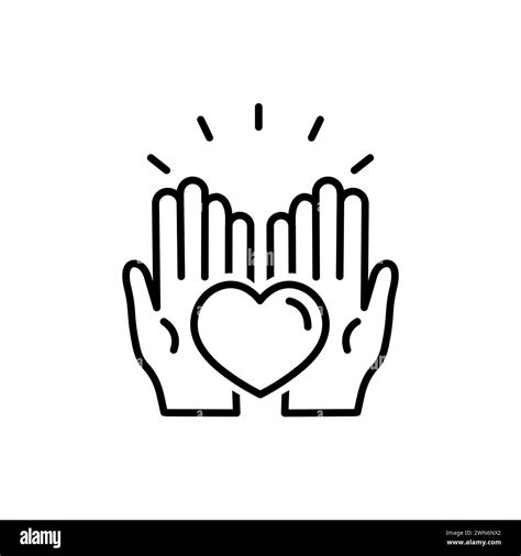 Hands Holding Heart Icon Illustration Isolated Vector Sign Symbol Stock