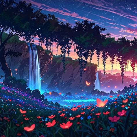 Anime Viral anime nature wallpaper in 4K qualityin the style | Premium ...