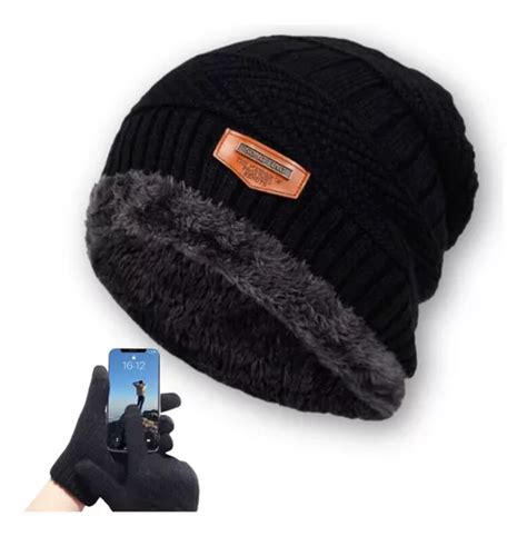 Touca De Frio Gorro De Lã Para Inverno Luva Touch Celular MercadoLivre