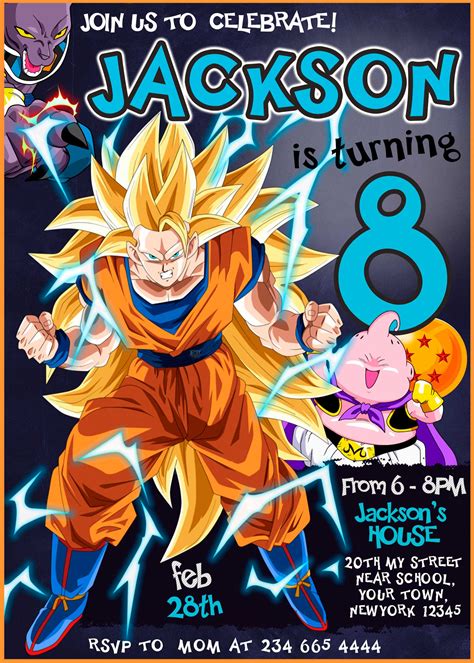 Dragon Ball Birthday Invitation Tremendous Invite