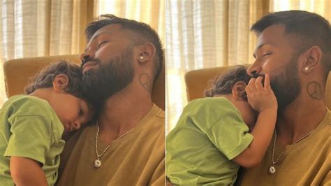 Hardik Pandya Returns Home To Catch Up With Son Agastya Picture Of