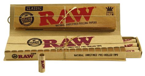 Raw King Size Slim Papel Filtro Prerolled Rolling Papers And Blunts