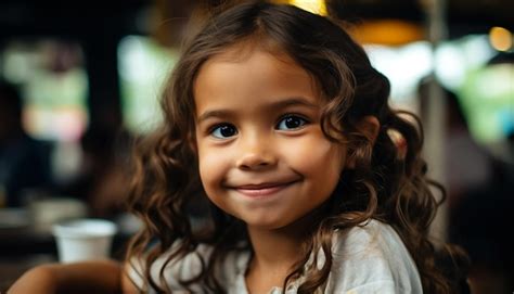 Portrait Mignon D Un Enfant Souriant D Une Fille Joyeuse D Une