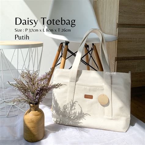 Jual Daisy Totebag L By Roujee Totebag Kanvas Custom Tas Laptop