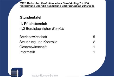 Überblick Warum das einjährige BK2 Stundentafel Probezeit ppt