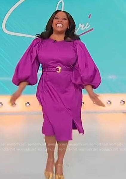 Wornontv Sherris Purple Puff Sleeve Dress On Sherri Sherri Shepherd Clothes And Wardrobe