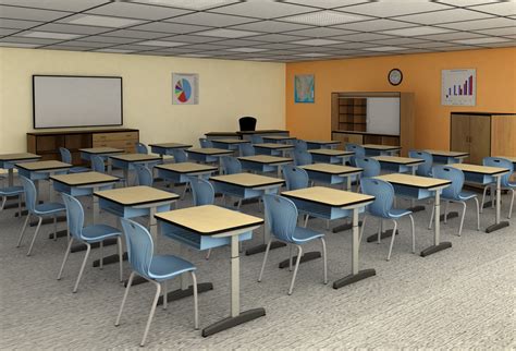 3d Classroom Interior Model With Lightning ~ 3d Modeling And Sculpting