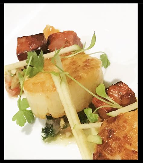 Scallops • Chorizo • Apple • Sauce Vierge