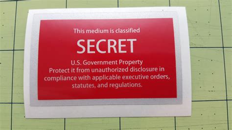 Us Government Secret Classification Reflective Sticker Sale