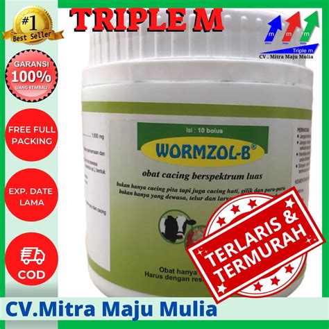 Jual WORMZOL B 10 BOLUS POT Obat Cacing Cacingan Sapi Kerbau Kuda