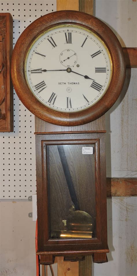 Seth Thomas Oak Wall Regulator Clock Auction