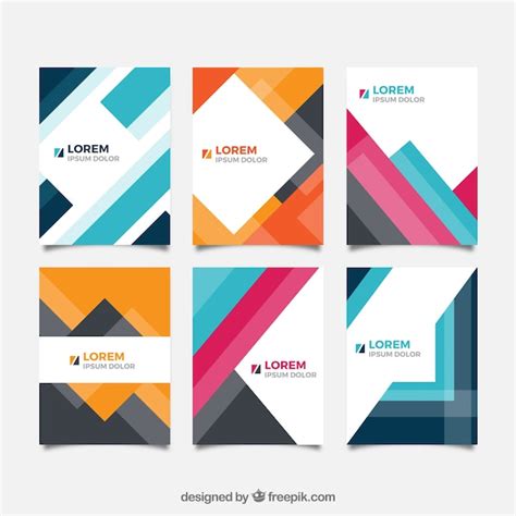 Free Vector Cover Template With Modern Geometric Shapes