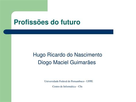 PPT Profissões do futuro PowerPoint Presentation free download ID