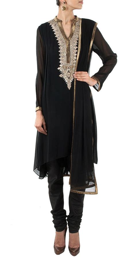 Anita Dongre Anarkali Set Clothes Designer Dresses Indian Black