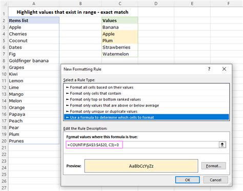 Check If Value Exists In Range In Excel And Google Sheets