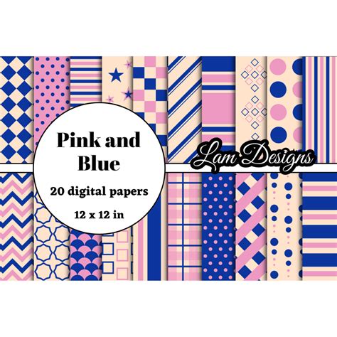 Pink And Blue Digital Papers Masterbundles