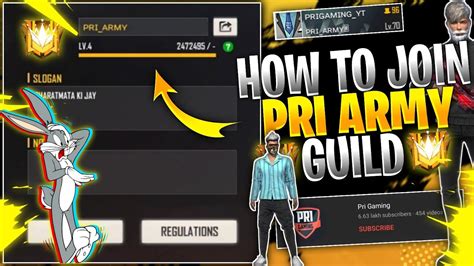 How To Join Pri Army Guild In Free Fire How To Join Pri Gaming