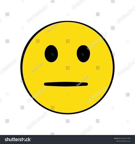 Neutral Face Emoji Vector Illustration Cartoon Stock Vector Royalty