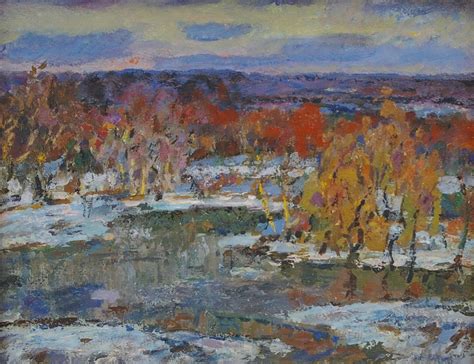 Landscape Painting Impressionism Winter Landscape Antique Oil Etsy