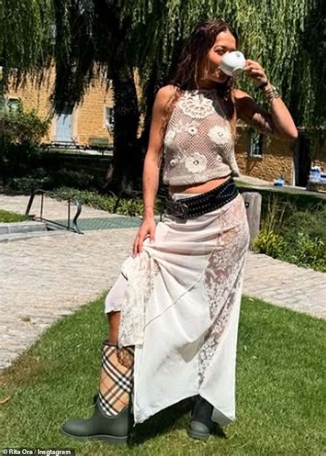 Rita Ora Sends Temperatures Soaring In A Skimpy Burberry Bikini As She Poses For Sizzling