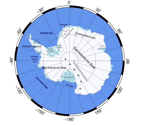 Map Of The Antarctic Continent Divided Into The West Antarctic Ice