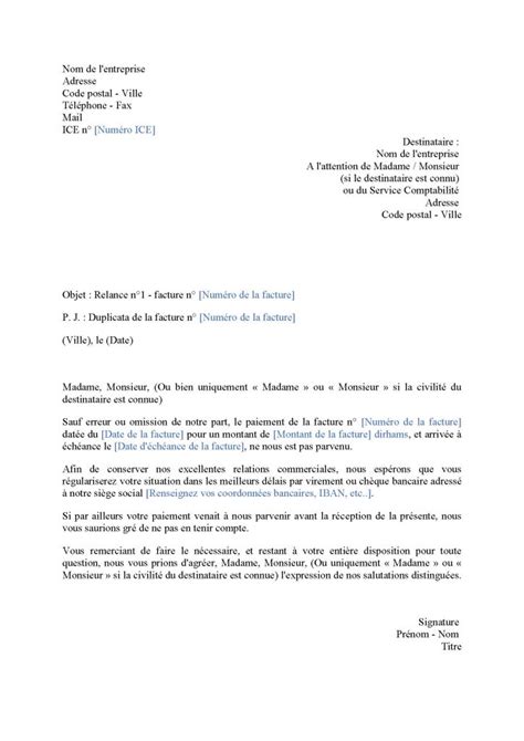 lettre de relance client Le Journal d Annonces Légales