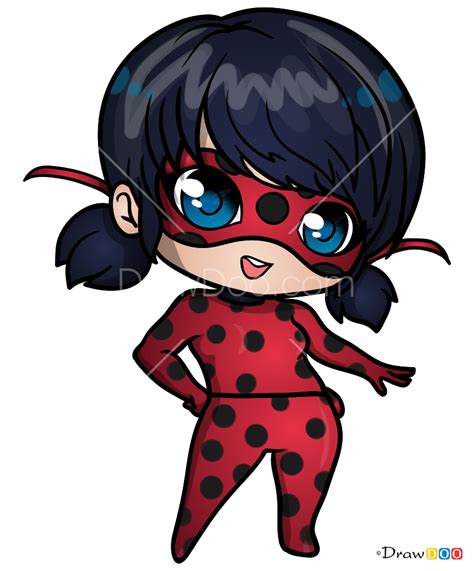 How to Draw Ladybug Chibi, Ladybug and Cat Noir