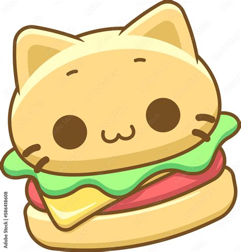 Hamburguesa Hamburguesa Vector Kawaii Hamburguesa Bonita Ilustraci√≥n De Hamburguesa