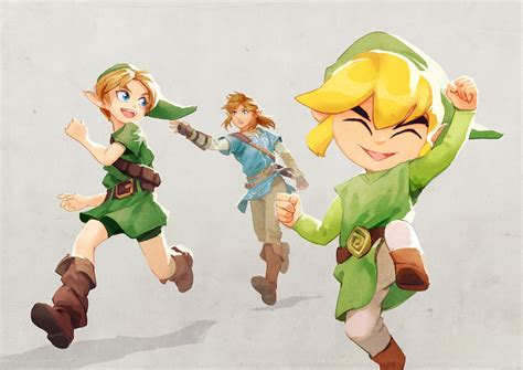 Link Toon Link And Young Link The Legend Of Zelda And 5 More Drawn